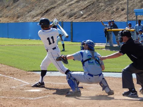 Designated hitter Riley Conlan's ground ball drove home Moorpark's third run on an infield error at third base in the game against the Condors, Saturday.